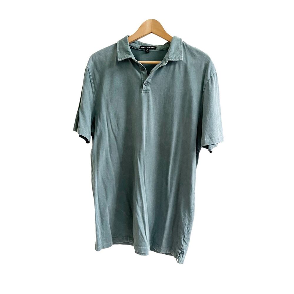 Robert Barakett Men’s Polo Mineral Wash Green Size Large Cotton Preppy City